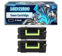 58D2H00 Toner Cartridge Compatible for Lexmark MS725dvn MS821dn MS821n MS822de MS823dn MS823n MS825dn MS826de Printers, With Chip Large Capacity 15000 Pages (2-Pack Black)