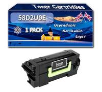 58D2U0E Toner Cartridges Compatible for Lexmark MX822adxe MX826ade MX822ade MX826adxe MS823dn Printers, High-Definition Printing Effect with Chip, 65000 Pages (1 Pack Black)