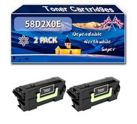 58D2X0E Toner Cartridges Compatible for Lexmark MS725dvn MS823dn MS823n MS825dn MS826de MX721ade Printers, High-Definition Printing Effect with Chip, 45000 Pages (2-Pack Black)