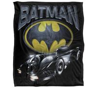 DC comics Batman Batmobile Logo Blanket Multicoloured (58In X 36In)