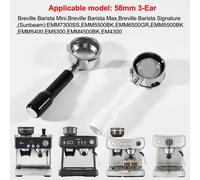 58mm 3 Ears Coffee Bottomless Portafilter For Breville Barista Mini/Max/Signature Sunbeam EM4300/5300/EMM5400BK Espresso Machine 58MM 3Ear-Rosewood C
