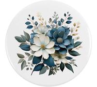 58mm 'Blue And White Flowers ' Medium Button Pin Badge (BB00143794)