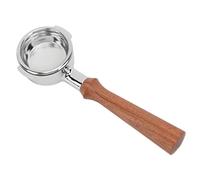 58mm Bottomless Coffee Portafilter, Aluminum Alloy Single Layer Filter Handle with Wood Grip for Expobar Rocket Faema Wega and 58mm Commercial Espresso Machines (F Jacoranda)