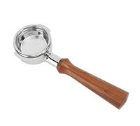 58mm Bottomless Coffee Portafilter, Single Layer Aluminum Alloy Espresso Handle with Wood Grip, Compatible for Expobar Rocket Faema Wega and 58mm Commercial Machines (F Rosewood)