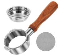58mm Bottomless Portafilter 3 Ear, Naked Espresso Portafilter with Rosewood Handle, Includes Double Shot Filter Basket & 58mm Puck Screen, Fits 5700Pro & BAE01