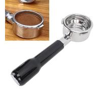 58mm Bottomless Portafilter, 3 Ears Stainless Steel Espresso Bottomless Portafilter Coffee Handle Cup Filter Basket Replacement for Barsett Coffee Machine (Black)