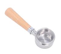 58mm Bottomless Portafilter, Double Ear Wood Handle for Coffee Machines - Stainless Steel Durable Build, Enhanced Coffee Flavor Extraction (Type A2 Beech Wood)