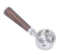 58mm Bottomless Portafilter, Double Ear Wood Handle for Coffee Machines - Stainless Steel Durable Build, Enhanced Coffee Flavor Extraction (Type A Black Acid Branch)
