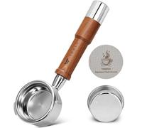 58mm Bottomless Portafilter with 2 Ears for Gaggia Espresso Machines, with Puck Screen & 100% Stainless Steel Portafilter Filter Basket,Walnut Handle