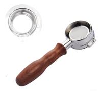 58mm Bottomless Portafilter With Solid Wood Handle For Espresso Machine, Stainless Steel Coffee Filter Basket, Red Color(C)
