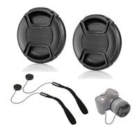 58mm Camera Front Lens Cap Cover with Keeper, Snap-on Lens Protector Cover Anti-Loss for Canon EOS 2000D 4000D 850D 750D 250D w EF-S 18-55mm Kit Lens Fuji XF 18-55mm XC 16-50mm Lumix 12-60mm, 2 Pack