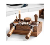 58mm Coffee Tamper Holder Portafilter Rack Walnut Wood Espresso Tamper Mat Coffee Maker Support Bas