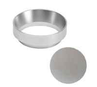 58mm Dosing Funnel, Magnetic Espresso 58mm Portafilter Funnel with Puck Screen, Aluminum Alloy Espresso Coffee Dosing Ring Coffee Machine Accessories for Barista, Home, Cafe