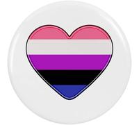58mm 'Gender Fluid Flag Heart' Medium Button Pin Badge (BB00090417)