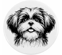 58mm 'Happy Shih Tzu Dog' Medium Button Pin Badge (BB00135310)