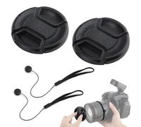 58mm Lens Cap Camera Front Lens Cap Cover 2 Pack with Leash Hole Bundle for Nikon Canon EOS 2000D 1300D 1200D 850D 800D 760D 750D 700D 650D 100D 200D 250D EF-S 18-55mm Lens DSLR Cameras