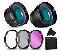 58mm Lens Kit for Canon EOS Rebel T8i T7i T7 T6i T6S T6 T5i T5 SL2 SL3 EOS 90D 80D 77D 70D 60D EOS 9000D 800D 760D 1300D 1200D DSLR Camera w/ 2X Telephoto/Wide Angle Lenses, Filters, UV