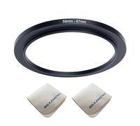 58mm Lens to 67mm Camera Lens Adapter 58mm to 67mm Step Up Ring Adapter Ring for All Brands of UV ND CPL, with Premium Lens Wiping Cloth 2 Pack (58mm-67mm)