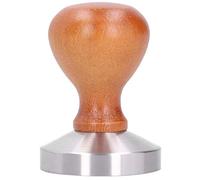 58mm Stainless Steel Coffee Tamper with Ergonomic Wooden Handle, Flat Base Coffee Powder Press Tool for Espresso Machine, Compact Hammer for Home Office Café Use