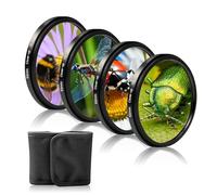 58mm Universal Macro Close-Up Filter Set (+1,+2,+4,+10 Diopter) HD, Multi-Coated Lenses Foldable Filter Pouch Included Reduces Reflections and Lens Flare Perfect for Macro Photography
