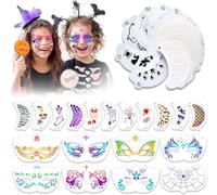 58PCS Face Paint Stencils, Reusable Make-up Painting Stencils for Children Adults, Various Washable Body Facial Painting Templates for Party, Christmas, Halloween Design
