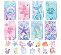 58PCS Mermaid Party Bag Fillers DIY Animal Stickers Bag Under The Sea Party Favours Girls Birthday Party Supplies