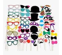 58pcs Wedding Photo Booth Props Set, Party Props Photo Booth, Funny Photo Booth Props Kit, Engagement Photo Booth Accessories, Mustache Funny Props For Birthday Wedding Party