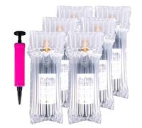 58PCS Wine Bottle Protectors,Bubble Wrap Inflatable Column Packaging Air Bags, Wine Bags Wine Bottle Packaging, Reusable for Luggage, Airplane, Travel, Transport Inflatable Bag with Free Pump