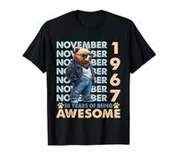 58th Birthday Bear Legends November 1967 58 Years Old Mens T-Shirt