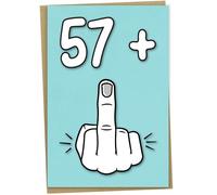 58th Birthday Card, 57 + 1, Funny Birthday Card for 58 Year Old Women or Men, A5