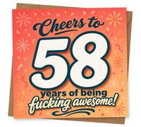 58th Birthday Card for Her, Funny Confetti Design