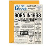 58th Birthday Cards for Women and Men, Born In 1968 Newspaper