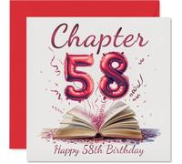 58th Birthday Cards for Women Men - Start of Another Chapter - Happy Birthday Card for 58 Year Old Woman Man Wife Uncle Husband Daughter, 145mm Bday Greeting Cards