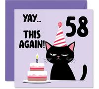 58th Birthday Cards for Women Men - Yay This Again! - Happy Birthday Card for 58 Year Old Woman Man Wife Uncle Husband Daughter, 145mm Bday Greeting Cards