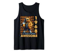 58th Birthday Cool Bear February 1968 Vintage 58 Years Old Tank Top