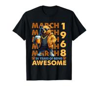 58th Birthday Cool Bear March 1968 Vintage 58 Years Old T-Shirt