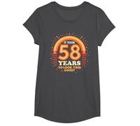 58th Birthday Gift: Vintage 1965 Retro Funny Quote T-Shirt, Girls, Dark Heather Grey, Medium