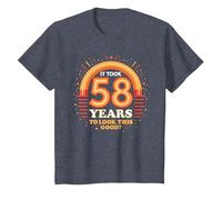 58th Birthday Gift: Vintage 1965 Retro Funny Quote T-Shirt, Kids, Heather Blue, 4 Years