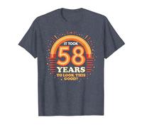58th Birthday Gift: Vintage 1965 Retro Funny Quote T-Shirt, Men, Heather Blue, S