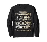 58th Birthday Gifts for Men October 1967 58 Year Old Bday Long Sleeve T-Shirt