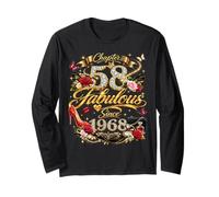 58th Birthday Queen Chapter 58 Fabulous Since 1968 Women Long Sleeve T-Shirt