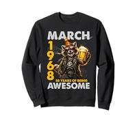 58th Birthday Raccoon Beer March 1968 Vintage 58 Years Old Sweatshirt