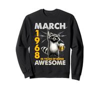 58th Birthday Raccoon Beer March 1968 Vintage 58 Years Old Sweatshirt
