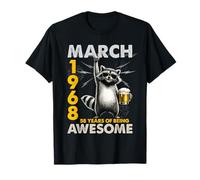 58th Birthday Raccoon Beer March 1968 Vintage 58 Years Old T-Shirt