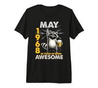 58th Birthday Raccoon Beer May 1996 Vintage 58 Years Old Premium T-Shirt