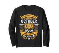 58th Birthday The Real Legends October 1967 58 Years Old Men Long Sleeve T-Shirt