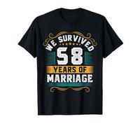 58th Wedding Anniversary Match Couples Husband Wife 58 Years T-Shirt