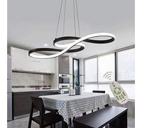 58W LED Modern Pendant Light, Indoor Design Lamp Ceiling Lighting Dimmable, Ceiling Lamp for Dining Room, Bathroom, Bedroom, Living Room, Office, Lighting,Black