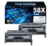 58X CF258X Toner Cartridge Black Replacement for HP 58X CF258X 58A CF258A Compatible with Laserjet MFP M428fdw M428fdn M428dw M404 M428 Pro M404n M404dn M404dw Printer 2 Pack (with Chip)
