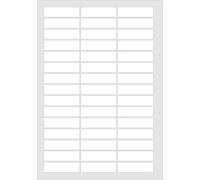 58x16mm, 225 Labels, Removable Low Tack Adhesive, Matt White Paper, 5 A4 Sheets, Laser Copier Inkjet Stickers